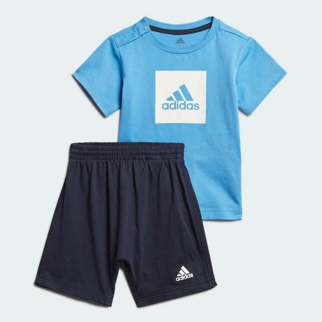 Completo Adidas Bambino Corto Neonato Set Sportivo Celeste Blu Fm6377 0-48 Mesi