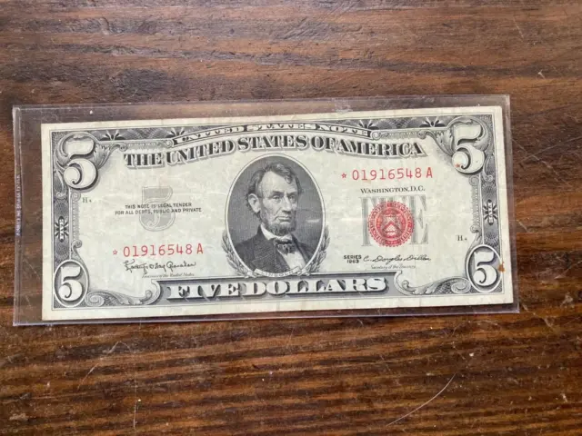 Red Ink $5 bill