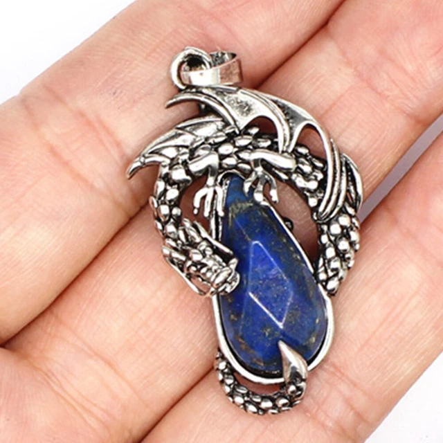 Natural Healing Reiki Crystal Quartz Dragon Chakra Stone Pendant Necklac Jewelry