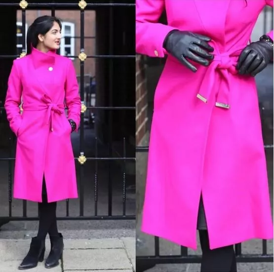 Ted baker bright pink coat on sale