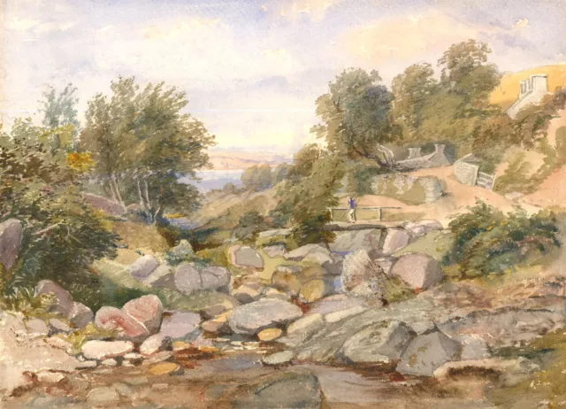 Late 19th Century Watercolour - Hiking in the Highlands