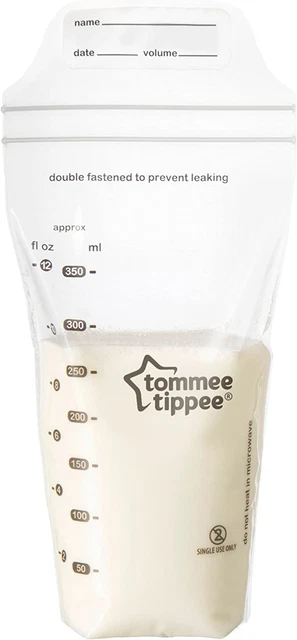 Bolsas de almacenamiento de leche materna Tommee Tippee más cercanas a la naturaleza, preesterilizadas de pie