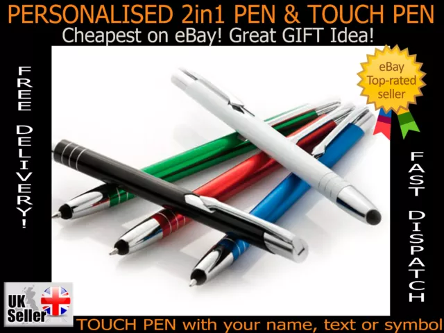 Promotional Personalised Laser Engraved Metal Ballpoint Stylus Pen! Gift IDEA :)