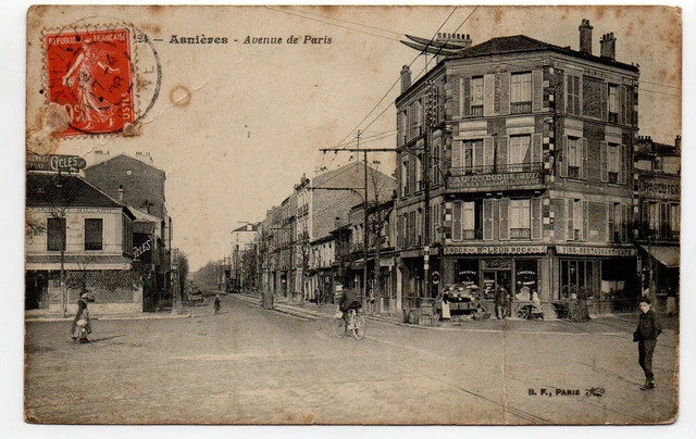 ASNIERES - Hauts de Seine - CPA 92 - un magasin angle avenue de Paris