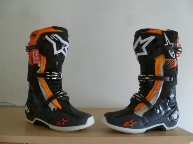 Alpinestars tech 10 Motocross Stiefel  (Black/Grey/Orange/RedFluo) Gr.47