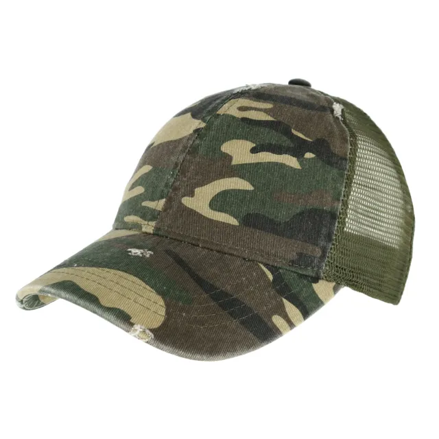 Neuf Ponyflo Femmes Camouflage Coton Queue de Cheval Casquette Baseball