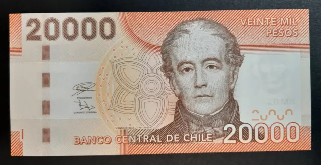 2018 Chile 20000 Pesos Ticket P 165i SDF / UNC A-09