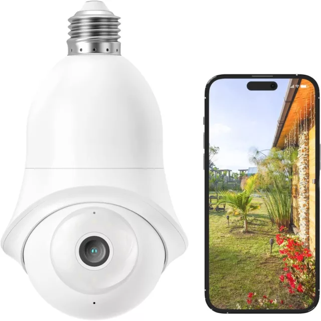 Telecamera di sicurezza lampadina sicurezza domestica con allarme rilevamento movimento visione notturna