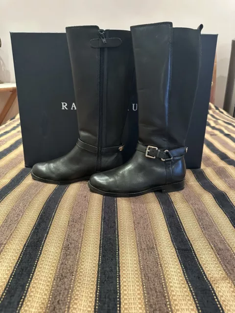 Ralph Lauren Collection Black Sabeen Equestrian Leather Tall Riding Boots 3