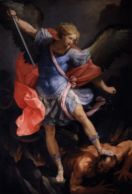 Dream-art Oil painting Reni-Guido-Le-Guide-The-Archangel-Michael-defeating-Satan