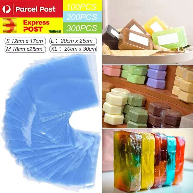 Heat Shrink Bag Wrap Film PVC Shrinkable Packaging Seal Gift Crafts Soap 100 300