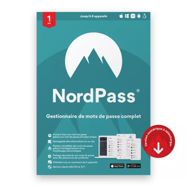 NordPass Premium - 1 an d'abonnement au gestionnaire de mots de passe