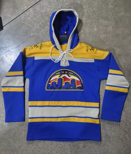 Denver Nuggets Hoody Royal White Gold Hockey style Denver Nuggets Hoody Royal White Gold Hockey style