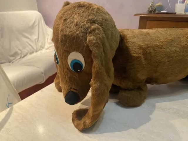 Rarissimo pupazzo cane bassotto in panno Lenci Torino 60 cm da collezione 3