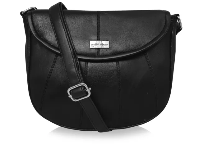 Womens Handbag Leather Cross-Body Small Single Strap Shoulder Side Bag Black New
