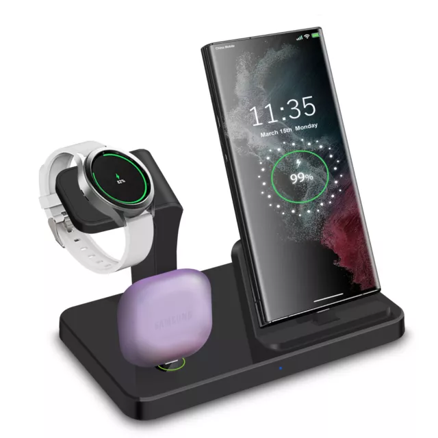 3in1 Charging Stand Dock For Samsung Galaxy S23 Ultra Z Fold 4/3 Watch 4 Classic