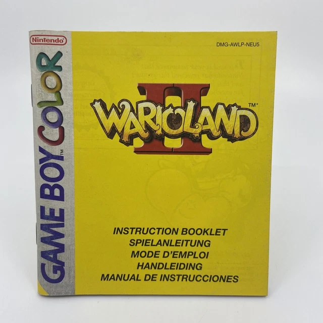 Manual Nintendo Game Boy Advance GBA Wario Land II Very Good Condition Rare - UK