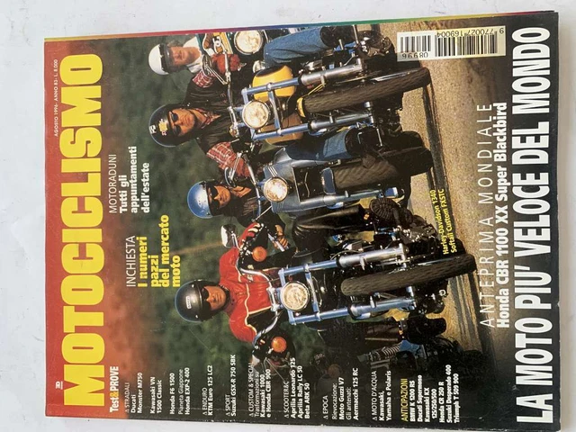 Motociclismo Agosto 1996 Ducati Monster M750 Honda F6 1500  Kawasaki Vn 1500 Cla