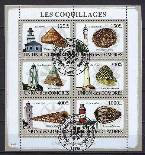Comores 2009 Coquillages et Phares (404) Yvert n° 1447 à 1452 oblitérés