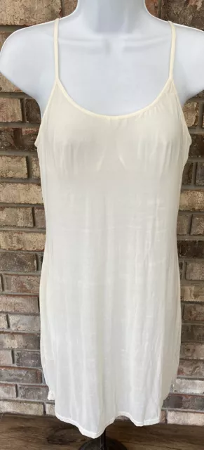 Vintage OLGA Style 12209 Ivory Full Slip Dress w/ Built-In Bra Nylon Spandex 38