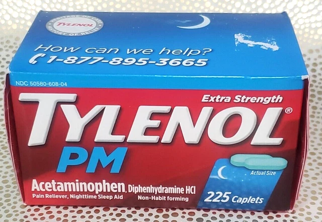 Tylenol PM Extra Strength Caplets (225 ct.) Exp. 03/2024