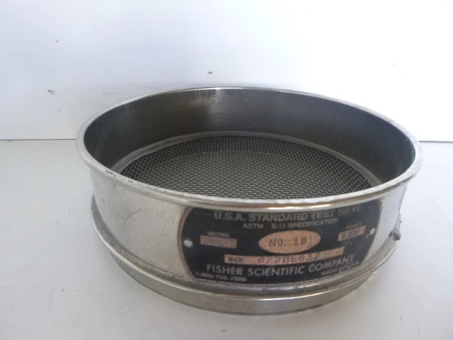 Fisher U.S.A. Standard Test Sieve No. 10 2MM 0.0787 8-3/8" OD, 2-5/8" Tall