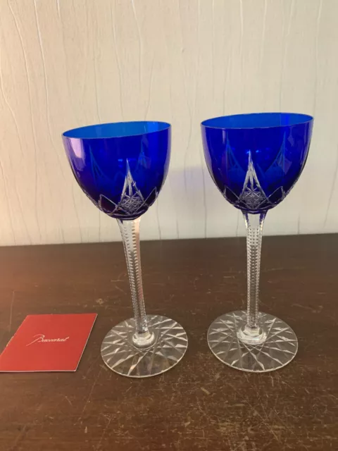 2 verres à vin overlay modèle Epron en cristal de Baccarat (prix des deux)