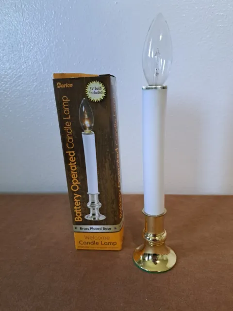 Darice Brass Plated Candle Lamp Battery Cordless 3V Bulb