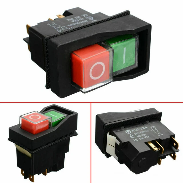 2x IP55 KLD28 KJD17 Ein Aus Schalter für Gartenhäcksler Motorschalter Häcksler