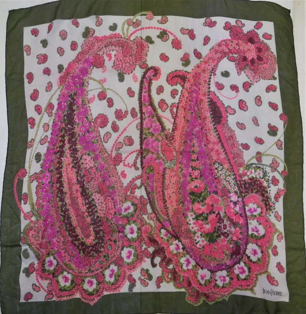 Foulard 100% Pure en Soie Vintage Femme Tino Cosma (1101) 82cm x 84cm