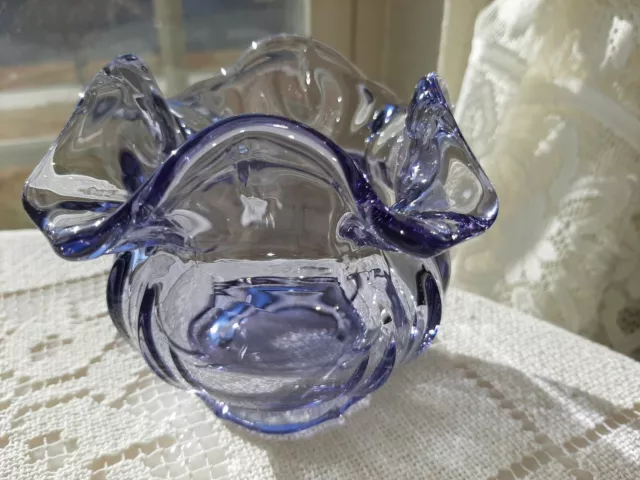 Vintage Fenton Lavender Wisteria Bowl Vase! SPARKLING! Exquisite RARE Color!!!!!