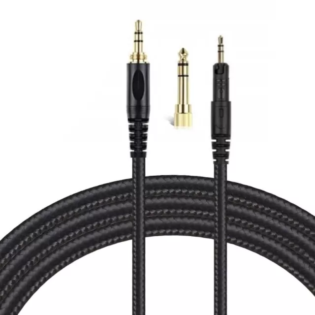 Replacement ATH M50x Cable with 6.35mm Adapters for M40X/M50X/M60X/M70X Earphone