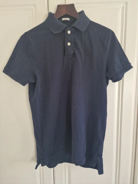 Polo Shirt classica originale Abercrombie & Fitch nera taglia extra large