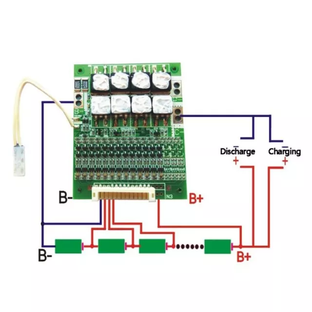 13S 48V 50A 18650 Li-ion Lithium Battery Charger BMS Protection Board Equalizer