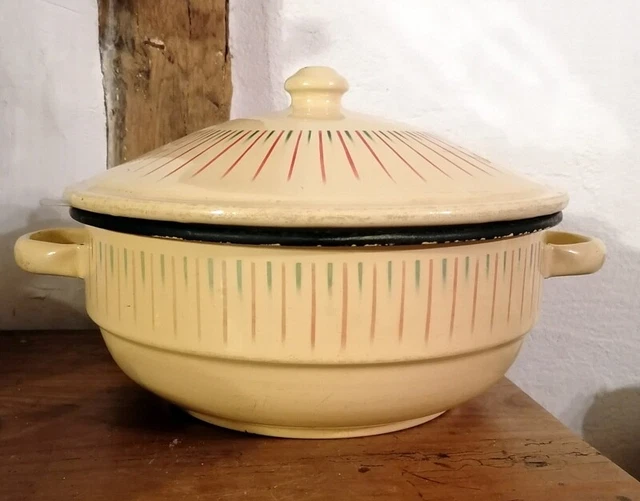 Fondue fonte vintage art décoratif ancien design faitout marmite