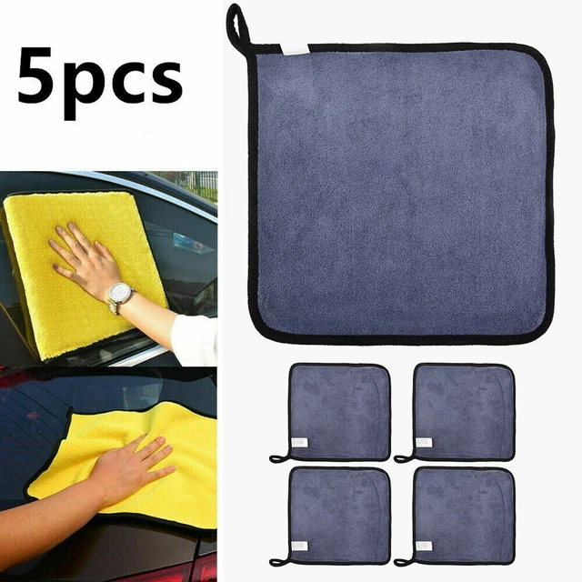 Professional Grade Car Polishing Towels 5 Pack Microfiber Cleaning Cloths