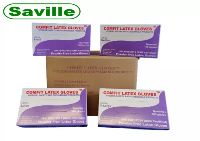 Latex Powder-Free Disposable Gloves. High Grade. Box of 100. Carton of 1000