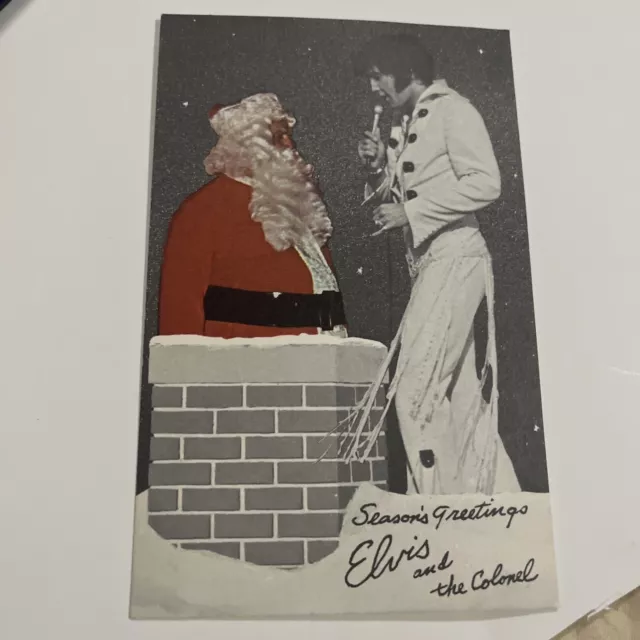 Elvis Presley & Colonel Christmas Postcard/NM/1971