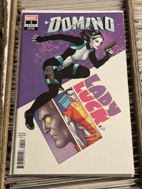 DOMINO ANNUAL #1 2018 FRANK CHO VARIANT COVER cable outlaw diamondback colossus