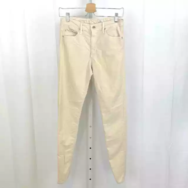 AG Adriano Goldschmied The Farrah High Rise Skinny Velvet Jeans Ivory Size 29R