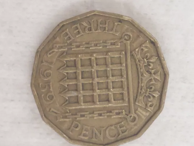 1959 Elizabeth II Threepence Coin