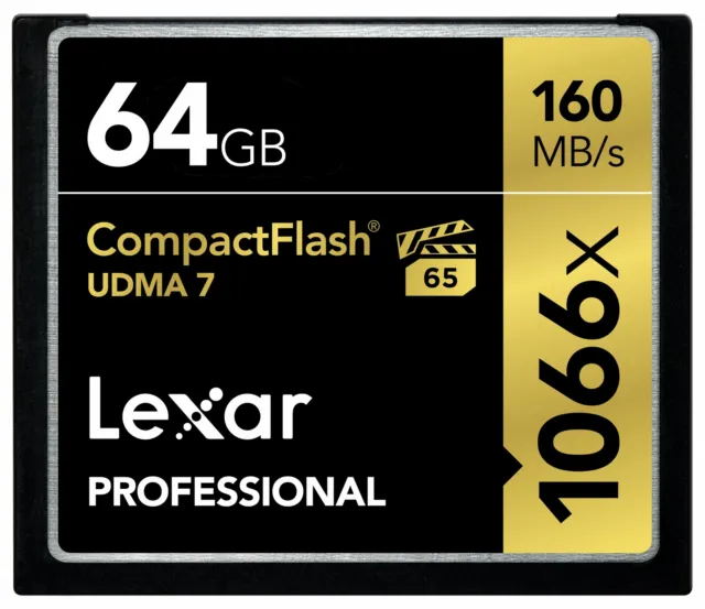 Carte Memoire Compact Flash Lexar Professional 64GB LCF64GCRBEU1066 UDMA 7 1066x