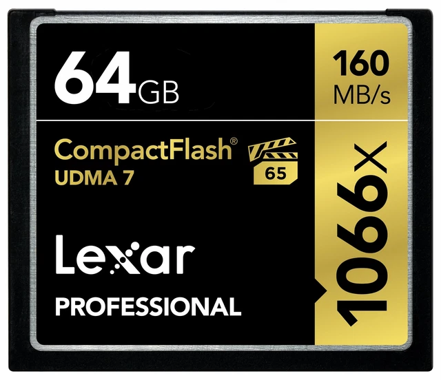 Carte Memoire Compact Flash Lexar Professional 64GB LCF64GCRBEU1066 UDMA 7 1066x