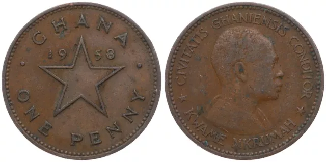 Ghana - 1 One Penny 1958  - V