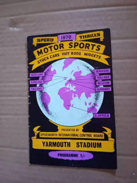 Spedeworth Stock Car Racing Programme Great Yarmouth Stadium 16Th June 1970
