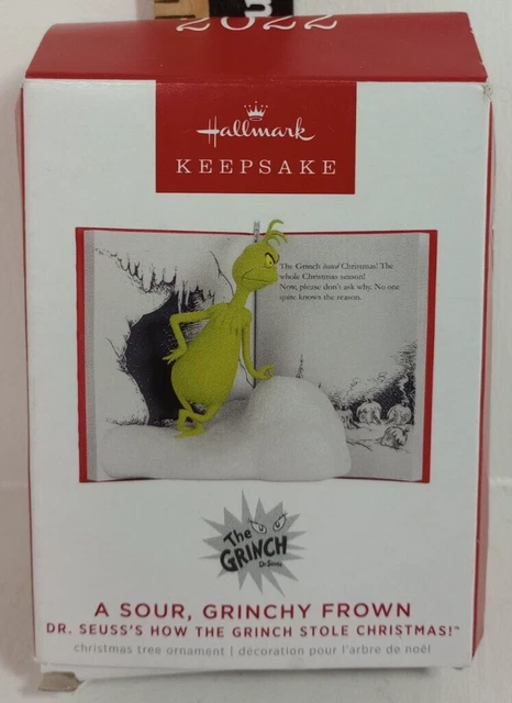 Hallmark - A Sour, Grinchy Frown - Christmas Ornament - New 2022 Dr. Seuss