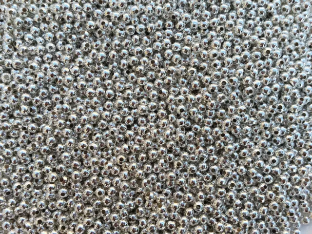 🎀 SALE 🎀 Silver Round Spacer Beads 2mm 3mm 4mm 5mm 6mm For Jewellery Making