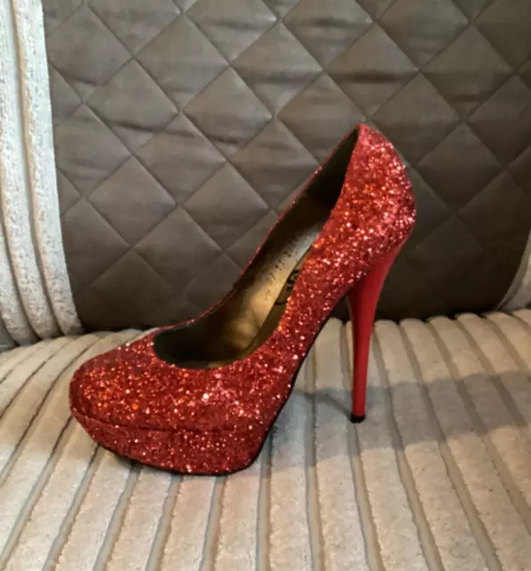 Red glitter sales high heels