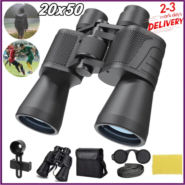 20x50 HD Fernglas Ferngläser Tag Feldstecher Jagdfernglas Binocular Zoom