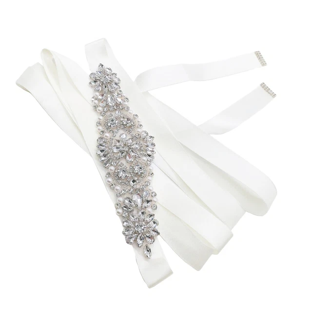 1PC Cintura sposa donna Strass fatto a mano con decorazioni di perle